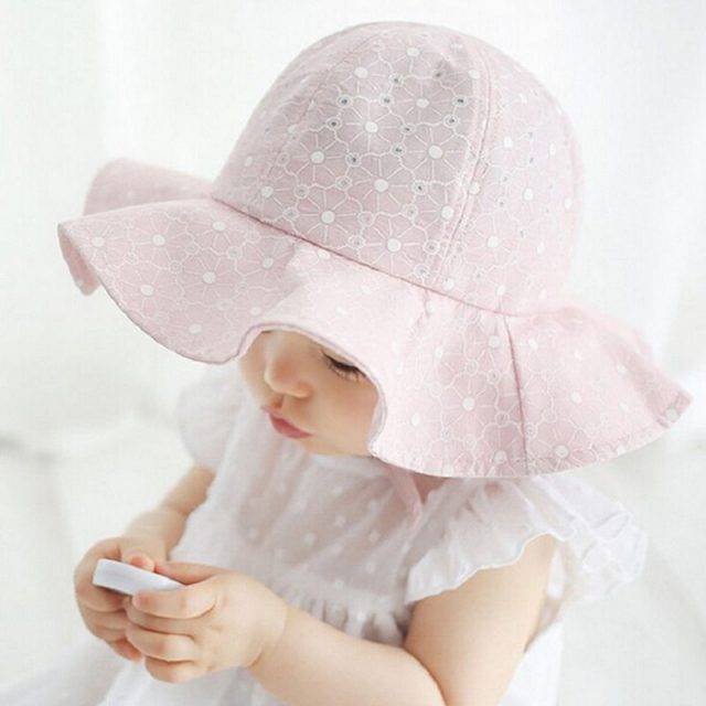 baby girl white sun hat